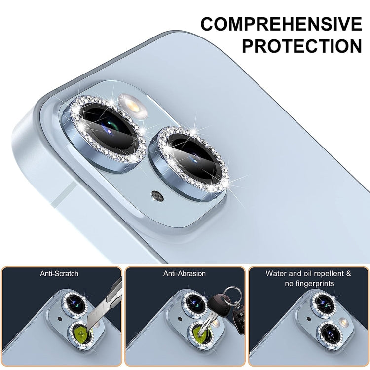 For iPhone 14 / 14 Plus ENKAY AR Anti-reflection Individual Diamond Ring Camera Lens Glass Full Film(Deep Green) - iPhone 14 Tempered Glass by ENKAY | Online Shopping UK | buy2fix