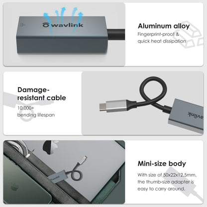 WAVLINK NWU329GC Type-C to RJ45 LAN Network Cable Converter Gigabit Ethernet Adapter - USB HUB by WAVLINK | Online Shopping UK | buy2fix