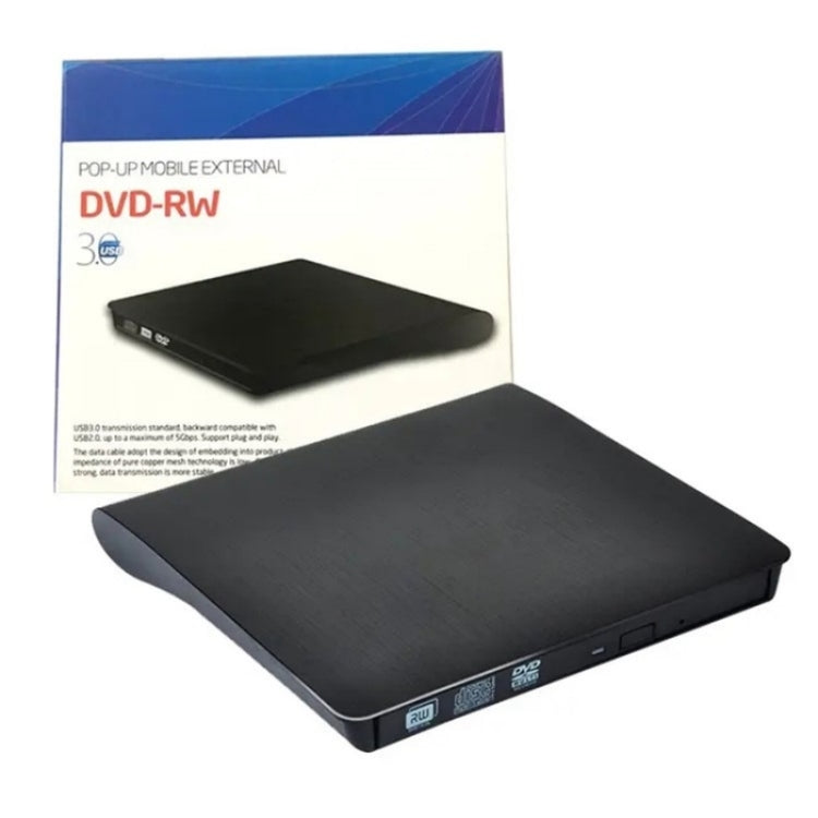 663 High Speed CD DVD Burner USB3.0 Computer Laptop External Optical Drive Burner(Black) - Rewritable Drive by buy2fix | Online Shopping UK | buy2fix