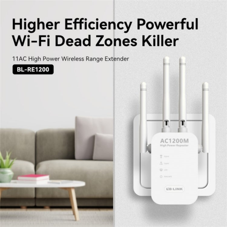 LB-LINK RE1200 1200M Dual Band WiFi Signal Amplifier Booster Wireless Repeater Extender - Broadband Amplifiers by LB-LINK | Online Shopping UK | buy2fix