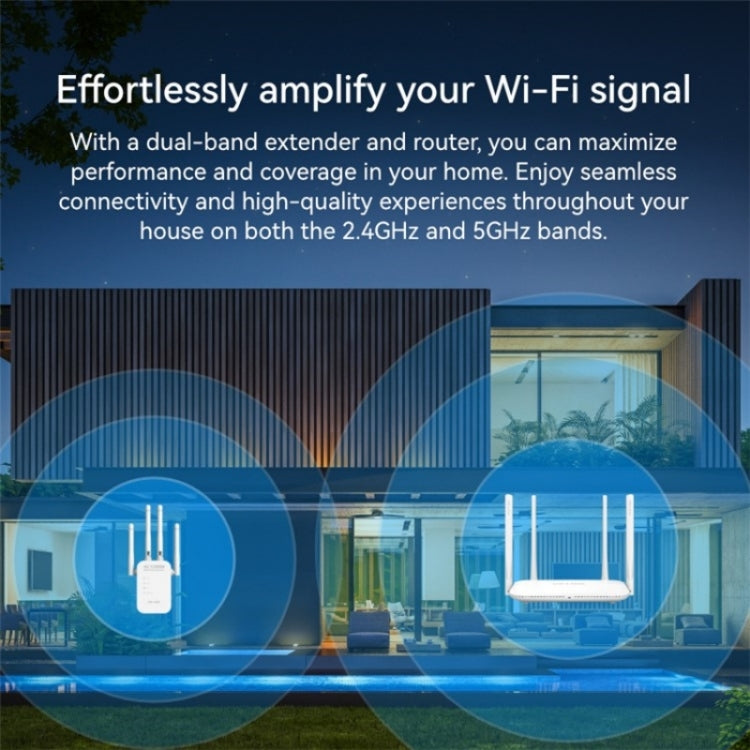 LB-LINK RE1200 1200M Dual Band WiFi Signal Amplifier Booster Wireless Repeater Extender - Broadband Amplifiers by LB-LINK | Online Shopping UK | buy2fix