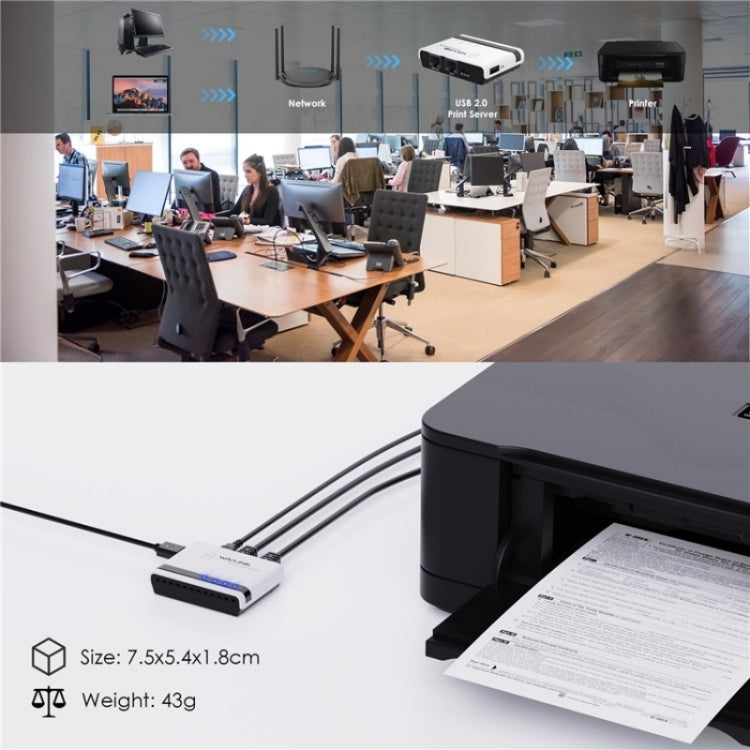 WAVLINK NU516U1 USB2.0 Wireless Printer Server With 10 / 100Mbps LAN / Bridge WiFi(US Plug) - Printer Accessories by WAVLINK | Online Shopping UK | buy2fix