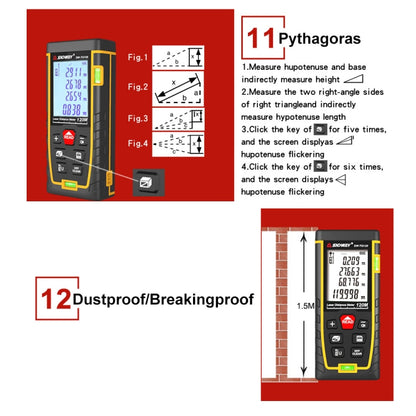 SNDWAY Double Horizontal bubble Rangefinder Laser Distance Meter Range Hand Tool Device SW-TG50 - Laser Rangefinder by SNDWAY | Online Shopping UK | buy2fix