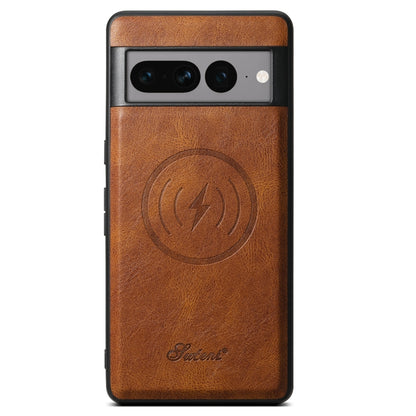 For Google Pixel 8 Pro Suteni H15 Oil Eax Leather Detachable Wallet Back Phone Case(Brown) - Google Cases by Suteni | Online Shopping UK | buy2fix