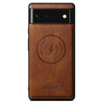 For Google Pixel 6 Suteni H15 Oil Eax Leather Detachable Wallet Back Phone Case(Brown) - Google Cases by Suteni | Online Shopping UK | buy2fix