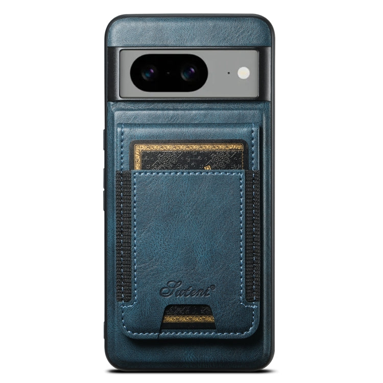 For Google Pixel 6 Pro Suteni H17 Oil Eax Leather Detachable Wallet Phone Case(Blue) - Google Cases by Suteni | Online Shopping UK | buy2fix