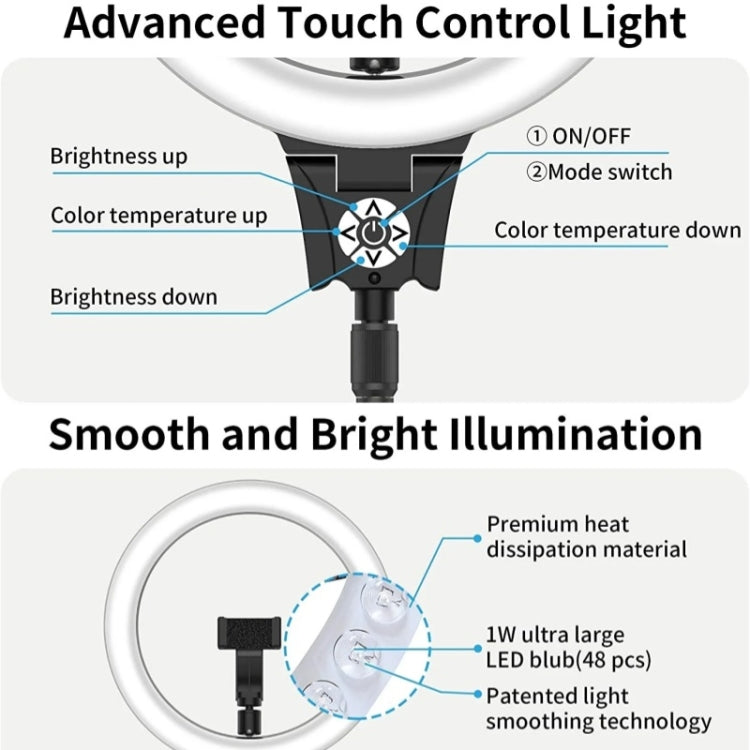 JMARY FM-12R Photography LED Fill Light 12-inch Video Recording Ring Light(EU Plug) -  by Jmary | Online Shopping UK | buy2fix