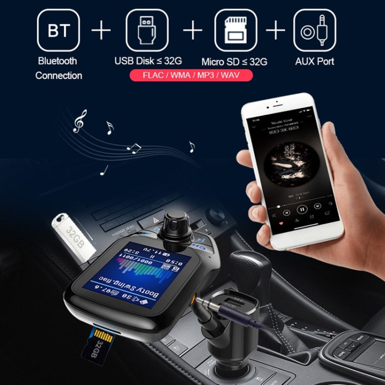 T43 Car Bluetooth Mp3 Multi-function Large Color Screen QC3.0 Bluetooth Car Charge Lossless Car Bluetooth Player - Bluetooth Car Kits by buy2fix | Online Shopping UK | buy2fix