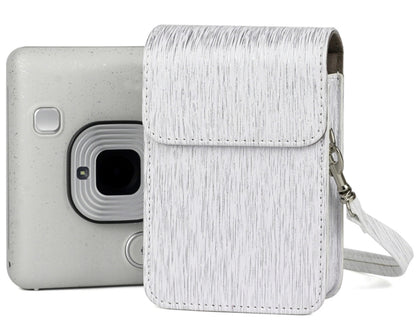 Richwell Brushed Camera Case PU Leather Case for Fujifilm Instax Mini Liplay Instant Camera(White) - Leather Bag by Richwell | Online Shopping UK | buy2fix