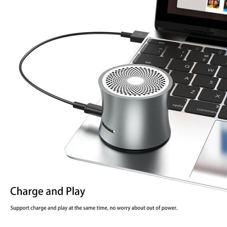 EWA A104 Bluetooth Speaker MP3 Player Portable Speaker Metallic USB Input MP3 Player Stereo Multimedia Speaker(Grey) - Mini Speaker by EWA | Online Shopping UK | buy2fix