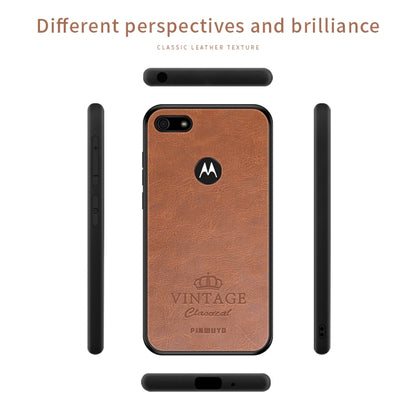 For MOTO E6 play PINWUYO Pin Rui Series Classical Leather, PC + TPU + PU Leather Waterproof And Anti-fall All-inclusive Protective Shell(Black) - Motorola Cases by PINWUYO | Online Shopping UK | buy2fix