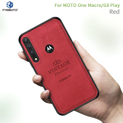 For MOTO G8 Play / One macro PINWUYO Zun Series PC + TPU + Skin Waterproof And Anti-fall All-inclusive Protective Shell(Red) - Motorola Cases by PINWUYO | Online Shopping UK | buy2fix