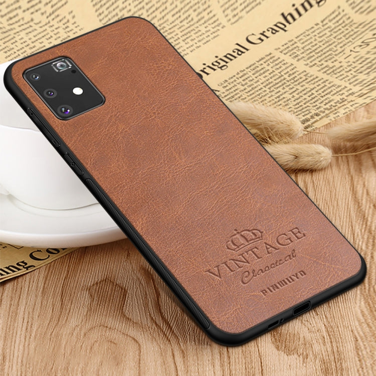 For Galaxy A91 / S10 Lite PINWUYO Pin Rui Series Classical Leather Texture PC + TPU Waterproof  Anti-fall All-inclusive Protective Case Shell(Brown) - Galaxy Phone Cases by PINWUYO | Online Shopping UK | buy2fix