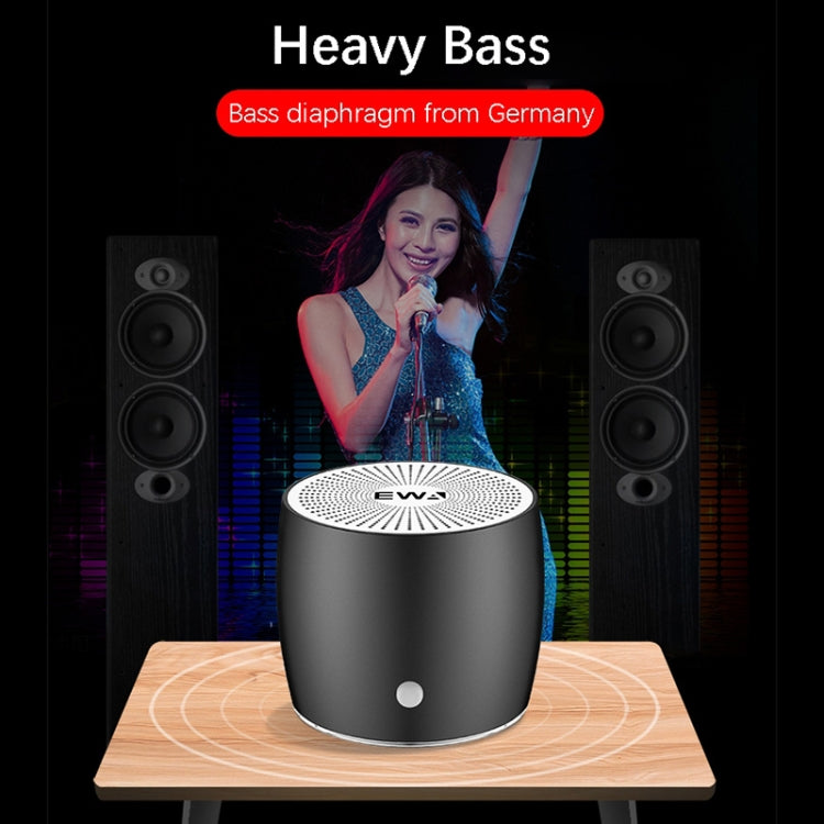 EWA A103 Portable Bluetooth Speaker Wireless Heavy Bass Bomm Box Subwoofer Phone Call Surround Sound Bluetooth Shower Speaker(Silver) - Mini Speaker by EWA | Online Shopping UK | buy2fix