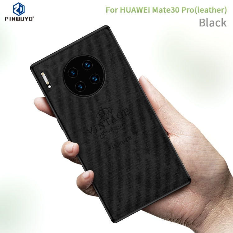 For Huawei Mate 30 Pro 5G (Leather) PINWUYO Zun Series PC + TPU + Skin Waterproof Anti-fall All-inclusive Protective Case(Black) - Huawei Cases by PINWUYO | Online Shopping UK | buy2fix