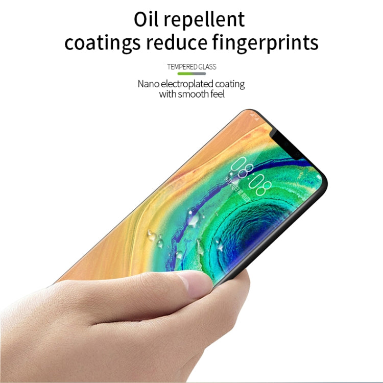 For Huawei Mate 30 Pro PINWUYO Full Glue Full Arc Version Arc Height 3.96mm 9H 3D Hot Bending Tempered Glass Film(Black) - Huawei Tempered Glass by PINWUYO | Online Shopping UK | buy2fix