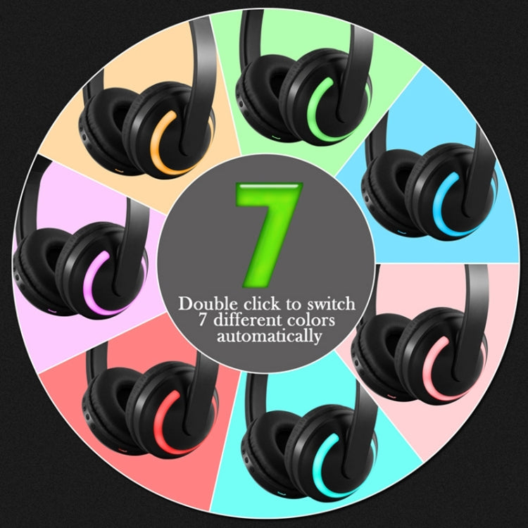 ZW19 LED 7 Colors light Bluetooth Stereo Wireless Headphones Cat Ear Flashing Glowing  Gaming Headset Earphone(Rabbit Girl) - Headset & Headphone by buy2fix | Online Shopping UK | buy2fix