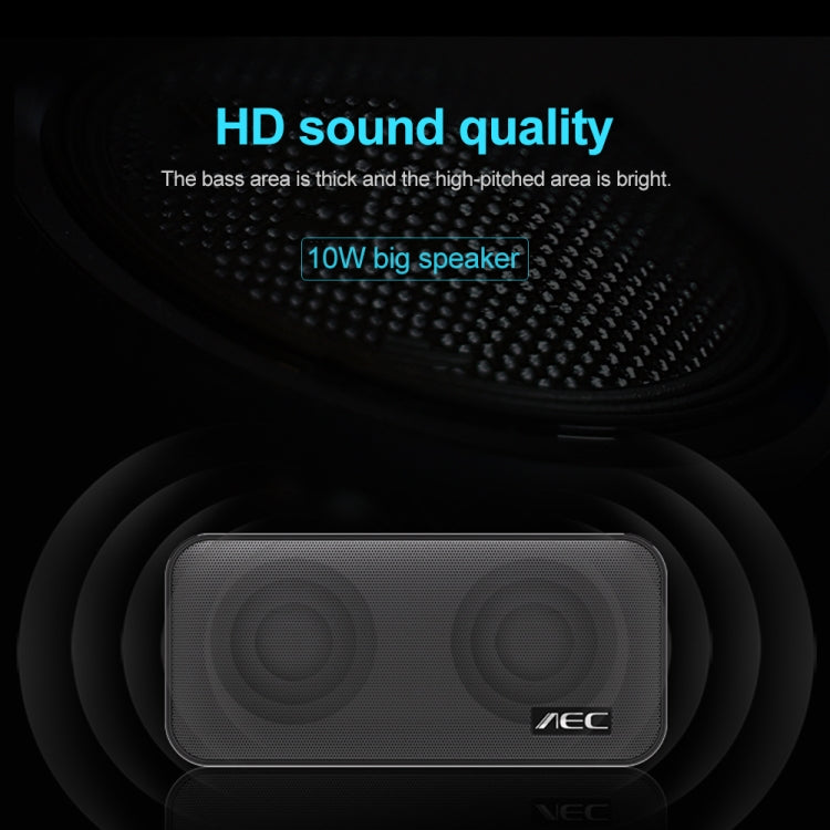AEC BT-205 Portable Wireless Bluetooth Speaker Stereo Music Loudspeaker Built-in Microphone, Support TF Card(Black) - Mini Speaker by AEC | Online Shopping UK | buy2fix
