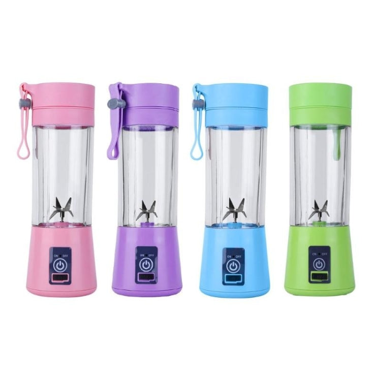 USB Rechargeable Electric Automatic Vegetable Fruit Citrus Orange Juice Maker Cup Mixer Bottle (380ML)(2 Blades Pink) - Home & Garden by buy2fix | Online Shopping UK | buy2fix