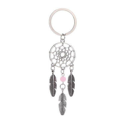 2 PCS Fashion Simple Dream Catcher Series Beads Keychain(Pink) - Key Rings by buy2fix | Online Shopping UK | buy2fix