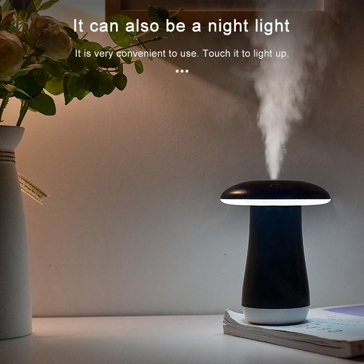 Mushroom Aromatherapy Night Light Bedroom Bedside Sleep Air Humidifier Sleep Aid Lamp Automatic Alcohol Sprayer(Black) - Home & Garden by buy2fix | Online Shopping UK | buy2fix