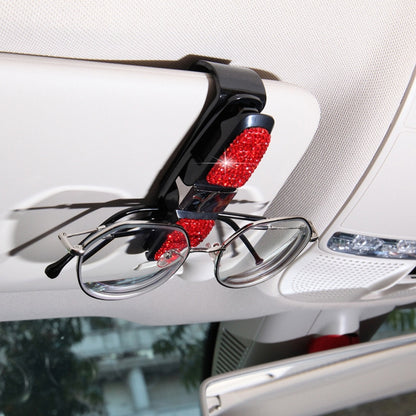 Diamond Mounted Rotating Car Glasses Clip Card Paper Holder Clips(Red) - Sunglasses & Glasses Clips by Dabond | Online Shopping UK | buy2fix
