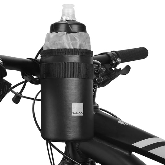 SAHOO 0.5L Bicycle Thermal Insulation Polyester Water Bottle Chartered Front Bag(Black) - Bicycle Bags by SAHOO | Online Shopping UK | buy2fix
