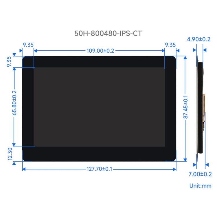 Waveshare 5 Inch DSI Display, 800 × 480 Pixel, IPS Display Panel, Style:Touch Display - Consumer Electronics by Waveshare | Online Shopping UK | buy2fix