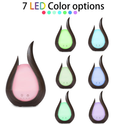 200ml Ultrasound Air Humidifier Aroma Essential Oil Diffuser 7 Colors LED Night Light Cool Mist Maker, Plug Type: UK  Plug(Deep Wood Base) - Home & Garden by buy2fix | Online Shopping UK | buy2fix