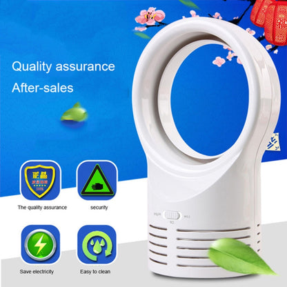 Bladeless Mini Fan Round Desktop Leafless Fan Air Cooling Fan Air Cooler, Style:UK Plug(White) - Consumer Electronics by buy2fix | Online Shopping UK | buy2fix
