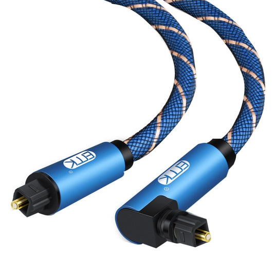 EMK 90 Degree Swivel Adjustable Right Angled 360 Degrees Rotatable Plug Nylon Woven Mesh Optical Audio Cable, Cable Length:1m(Blue) - Audio Optical Cables by EMK | Online Shopping UK | buy2fix