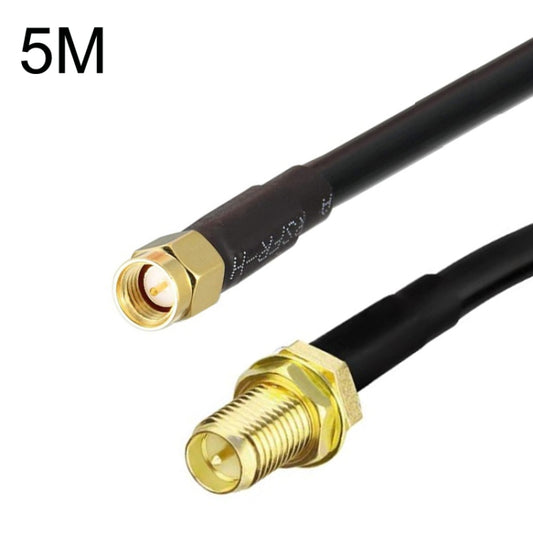 SMA Male To RP-SMA Female RG58 Coaxial Adapter Cable, Cable Length:5m - Connectors by buy2fix | Online Shopping UK | buy2fix