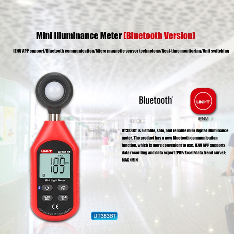 UNI-T UT383BT 200,000 LUX Digital Luxmeter Luminance Light Meter With LCD Backlit Display - Light & Sound Meter by UNI-T | Online Shopping UK | buy2fix