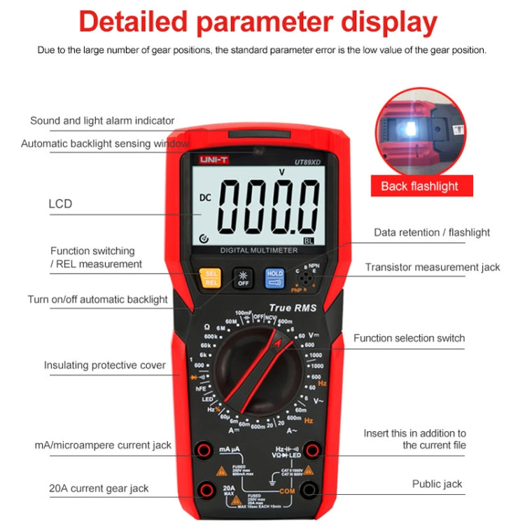 UNI-T UT89XE Digital High-Precision Multimeter Digital Display Multi-Meter - Consumer Electronics by UNI-T | Online Shopping UK | buy2fix