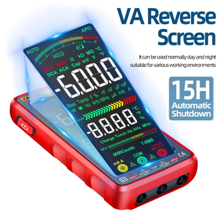 ANENG 682 Smart VA Reverse Display Automatic Range Rechargeable Multimeter(Red) - Digital Multimeter by ANENG | Online Shopping UK | buy2fix