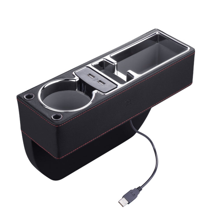 SUSISUN SNH010 Car Seat Gap Storage Box, Style:Positive Drive USB Charging(Black) - In Car by SUSISUN | Online Shopping UK | buy2fix