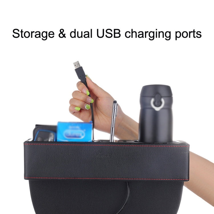 SUSISUN SNH010 Car Seat Gap Storage Box, Style:Positive Drive USB Charging(Black) - In Car by SUSISUN | Online Shopping UK | buy2fix