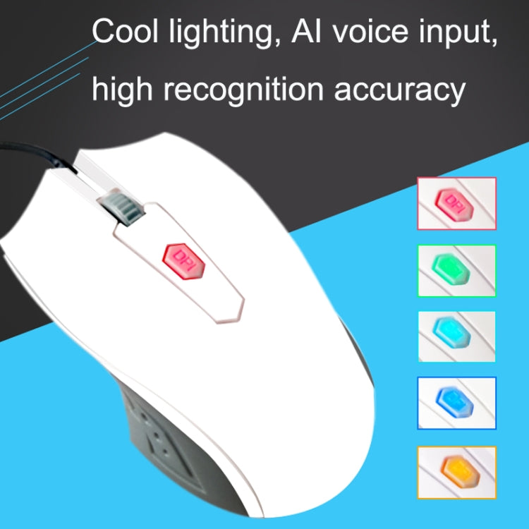 Pcsensor MOS4 4 Keys 2400DPI Game Intelligent Voice Recognition Input Mouse, Cable Length: 1.5m(Mute) - Wired Mice by Pcsensor | Online Shopping UK | buy2fix