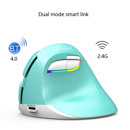 DELUX M618Mini Colorful Wireless Luminous Vertical Mouse Bluetooth Rechargeable Vertical Mouse(Color white) - Computer & Networking by DELUX | Online Shopping UK | buy2fix