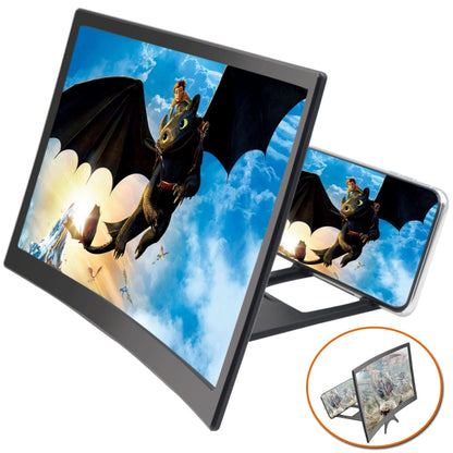 L6 12 inch Curved Screen Mobile Phone Screen Magnifier 3D High-definition Screen Magnifier Multifunctional Lazy Bracket - Screen Magnifier by buy2fix | Online Shopping UK | buy2fix