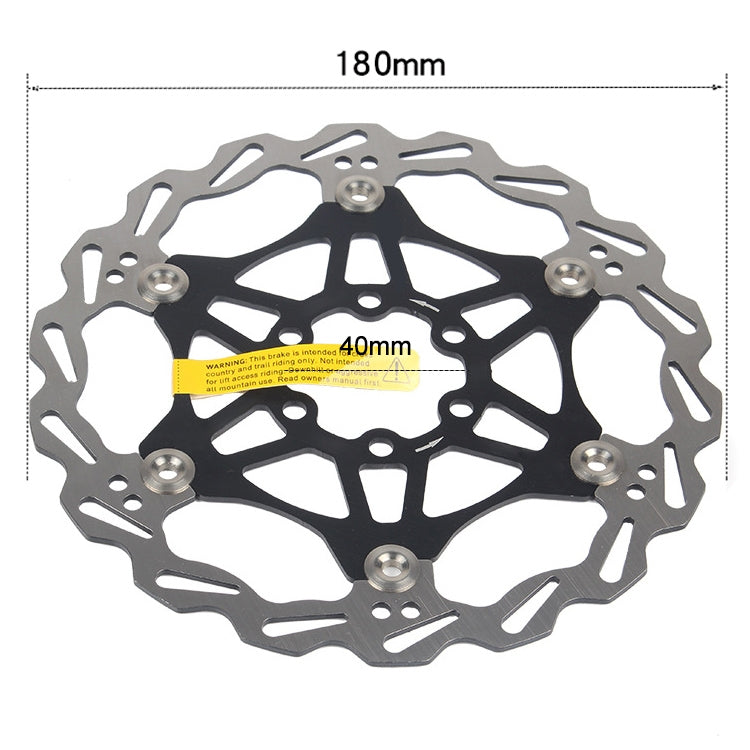 SNAIL FD-01 Mountain Bike Floating Disc Bicycle Brake Pad Six Nail Brake Disc, Size:180mm, Color:Black - Bicycle Brake Parts by SNAIL | Online Shopping UK | buy2fix