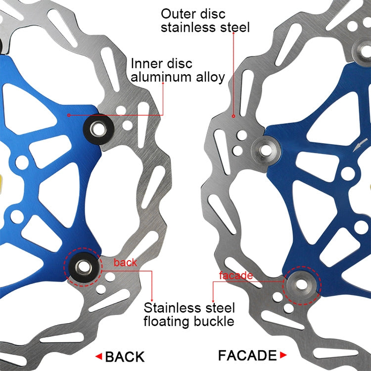 SNAIL FD-01 Mountain Bike Floating Disc Bicycle Brake Pad Six Nail Brake Disc, Size:180mm, Color:Black - Bicycle Brake Parts by SNAIL | Online Shopping UK | buy2fix