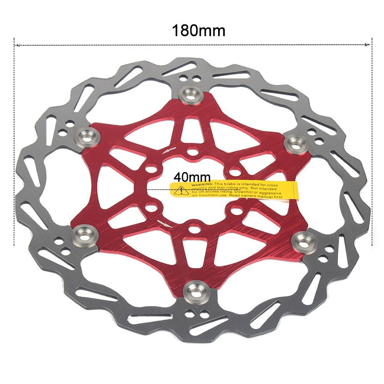 SNAIL FD-01 Mountain Bike Floating Disc Bicycle Brake Pad Six Nail Brake Disc, Size:180mm, Color:Red - Outdoor & Sports by SNAIL | Online Shopping UK | buy2fix