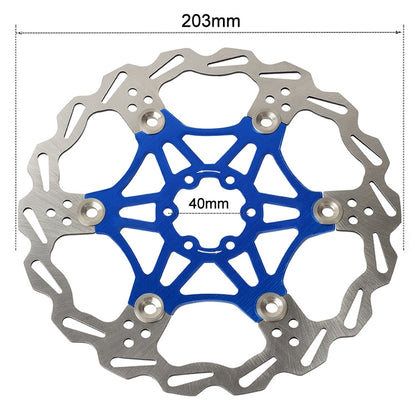 SNAIL FD-01 Mountain Bike Floating Disc Bicycle Brake Pad Six Nail Brake Disc, Size:203mm, Color:Blue - Outdoor & Sports by SNAIL | Online Shopping UK | buy2fix