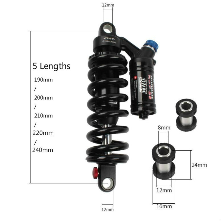 DNM RCP2S Mountain Bike Oil Spring Rear Shock Absorber Soft Tail Frame Rear Bladder, Size:210mm(With 24mm Bushing) - Others by DNM | Online Shopping UK | buy2fix