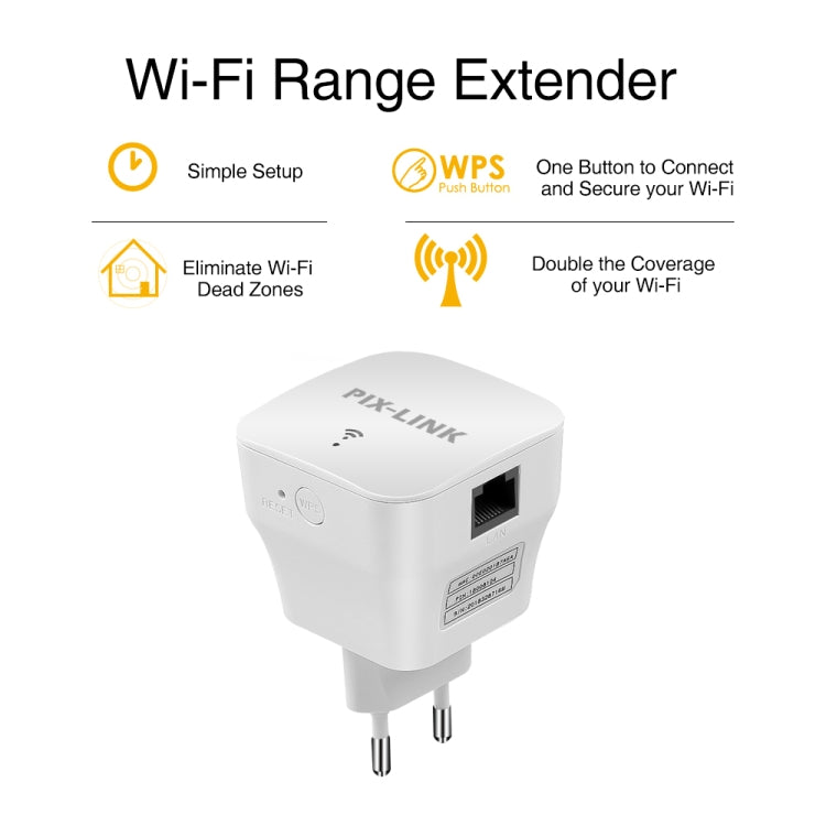 PIXLINK WR12 300Mbps WIFI Signal Amplification Enhanced Repeater, Plug Type:EU Plug - Broadband Amplifiers by PIXLINK | Online Shopping UK | buy2fix