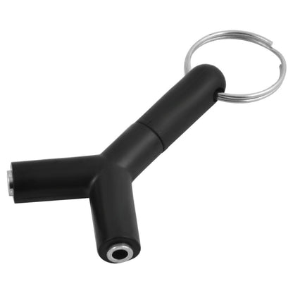 Mini Y Shaped 3.5mm Male to Double 3.5mm Female Jack Audio Headset Adapter Connector Keychain(Black) - Computer & Networking by buy2fix | Online Shopping UK | buy2fix