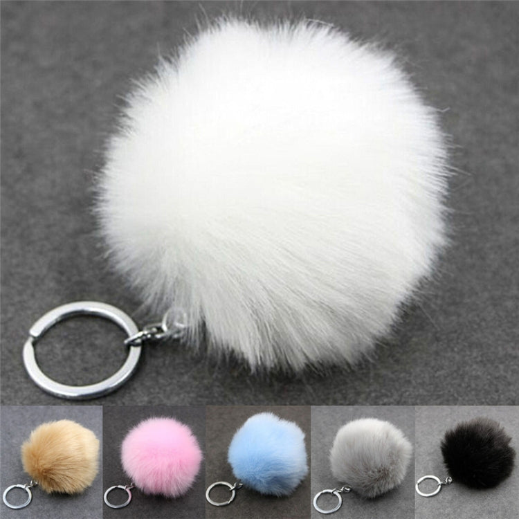 Simple Key Chain Fur Ball Pompon Keychain Pompom Artificial Rabbit Fur Animal Keychains for Woman Car Bag Key Rings(navy) - Key Rings by KOOROL | Online Shopping UK | buy2fix
