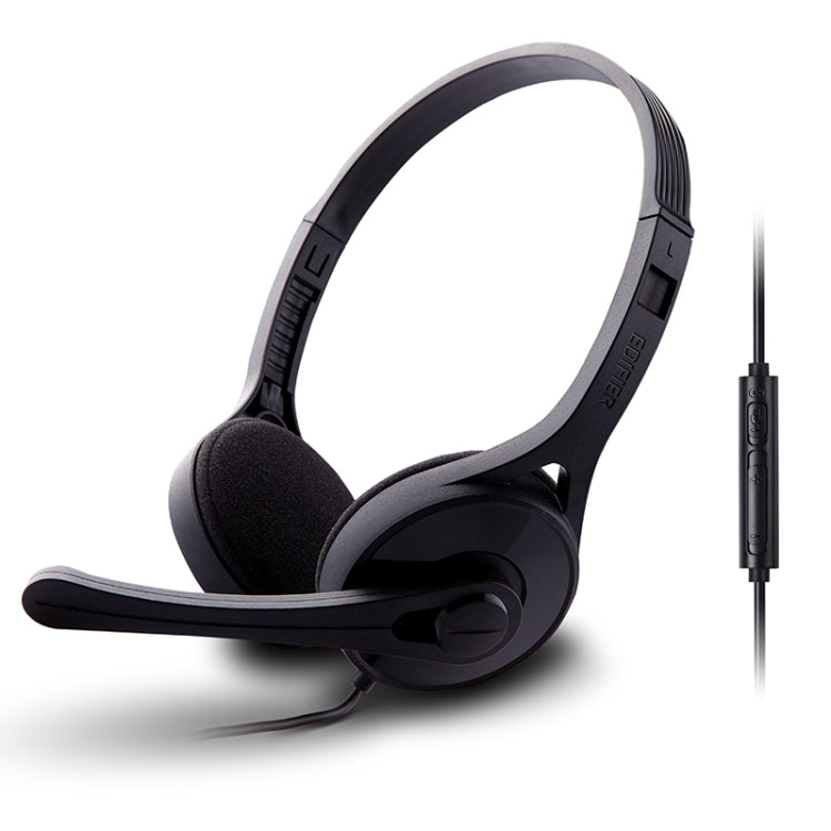 Edifier K550 3.5mm Plug Wired Wire Control Stereo Computer Game Headset with Microphone, Cable Length: 2m(Elegant Black) - Multimedia Headset by Edifier | Online Shopping UK | buy2fix
