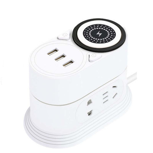 Mobile Phone Wireless Charging Socket Creative Smart USB Power Strip Multi-Function Desktop Vertical Power Strip, CN Plug, Specification: 1.8 Meters, Style:2 Layer(White) - Consumer Electronics by buy2fix | Online Shopping UK | buy2fix